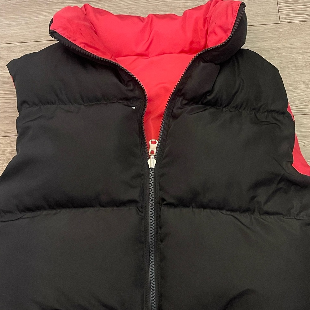 Black and Red Puffer Vest